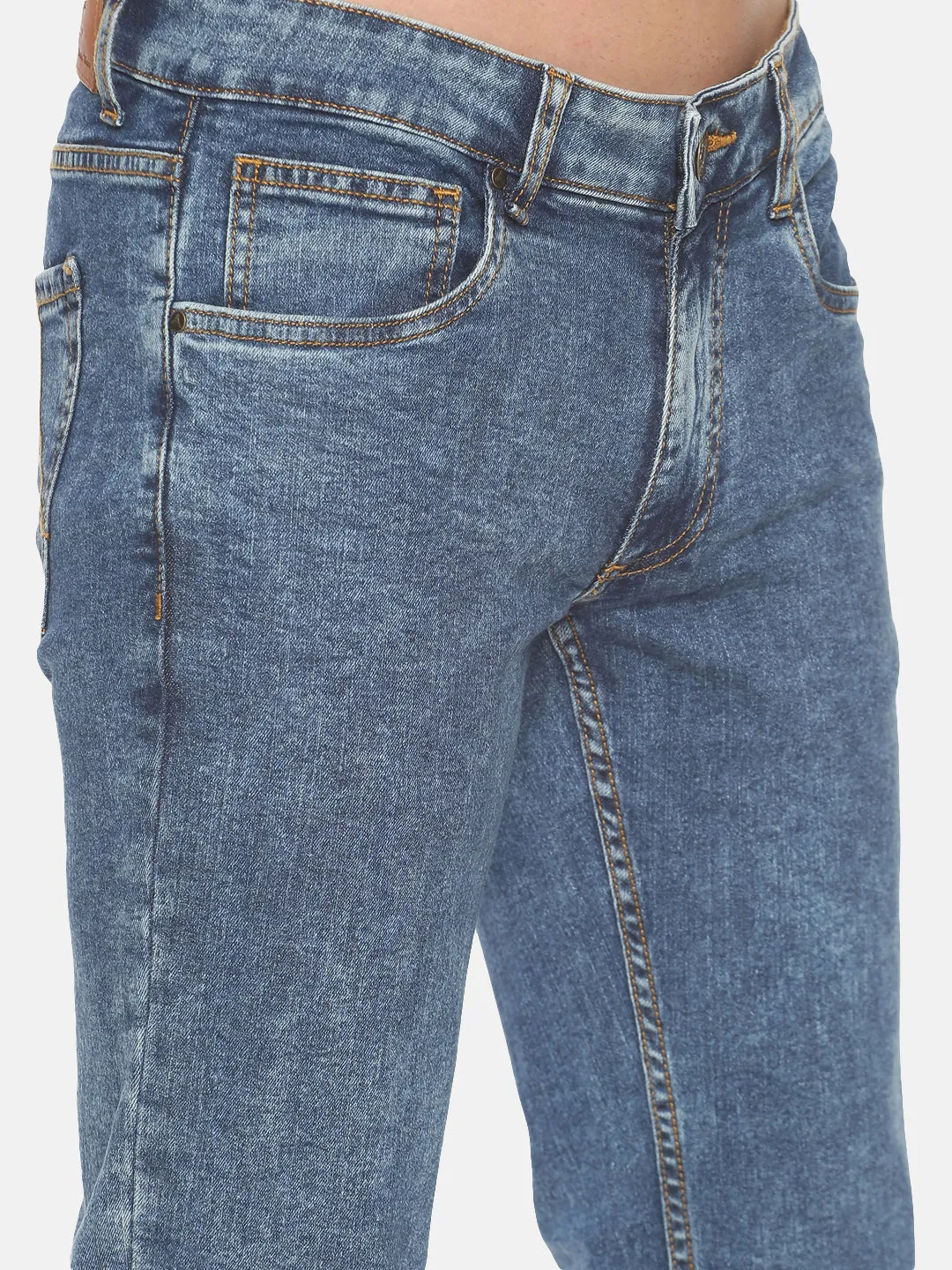 MEN'S BLUE WASHED SLIM FIT JEAN