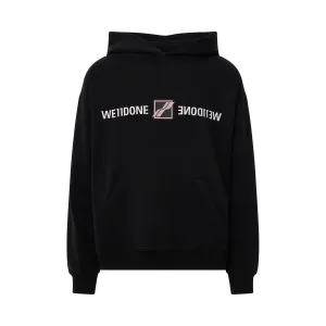 Patched Mirror Logo Hoodie in Black