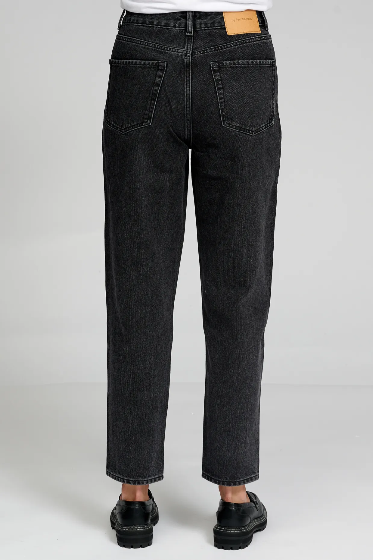 Performance Mom Jeans - Washed Black Denim