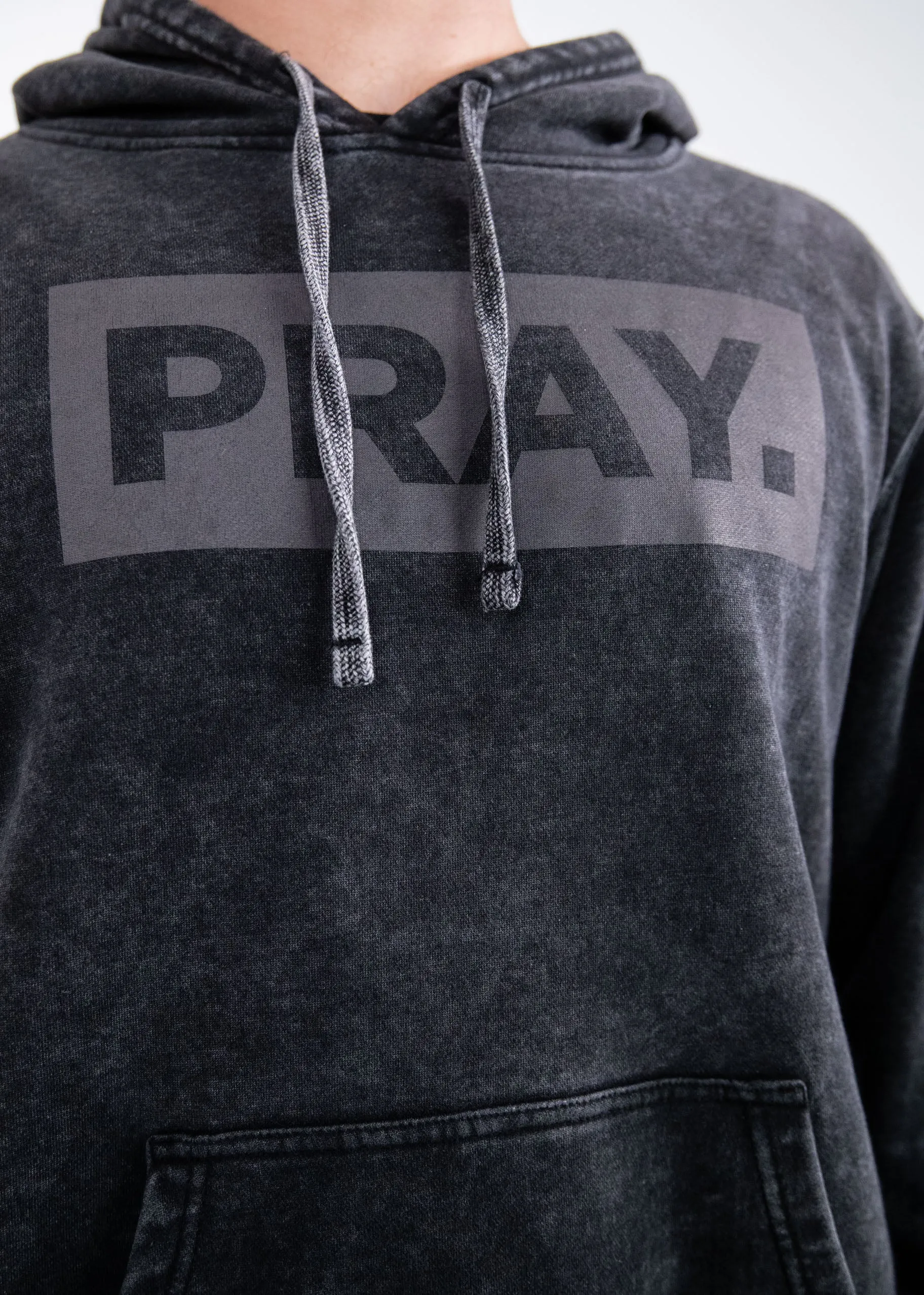 PRAY. Hoodie: Washed Black