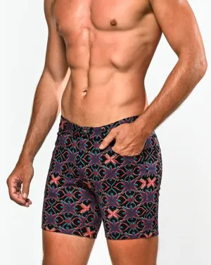 PRINTED STRETCH KNIT SHORT