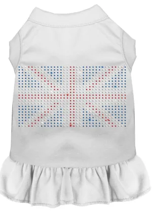 Rhinestone British Flag Dress White Xs (8)