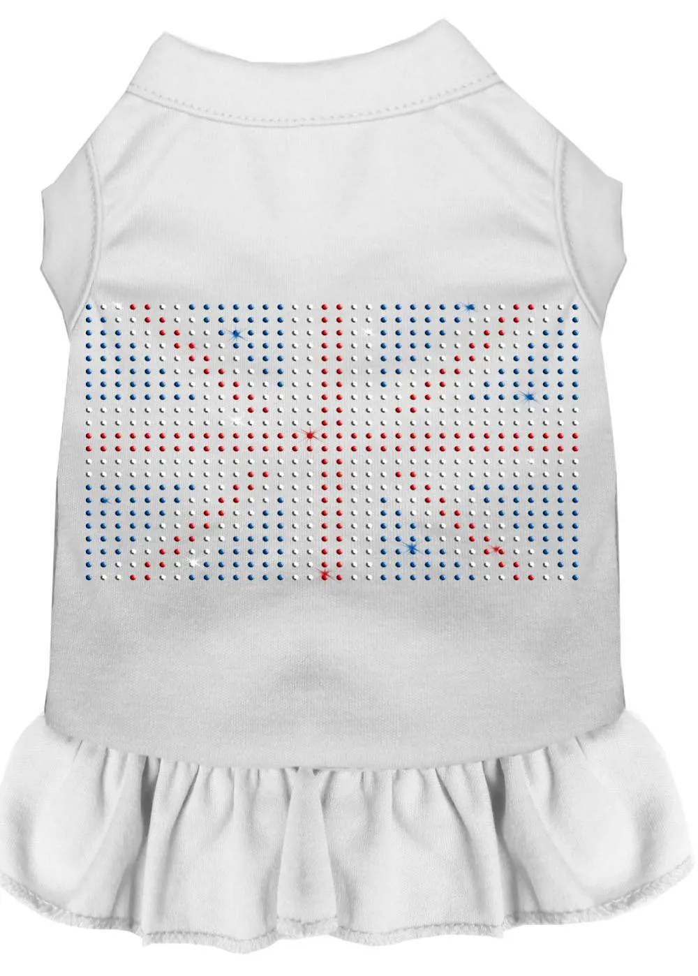 Rhinestone British Flag Dress White Xs (8)