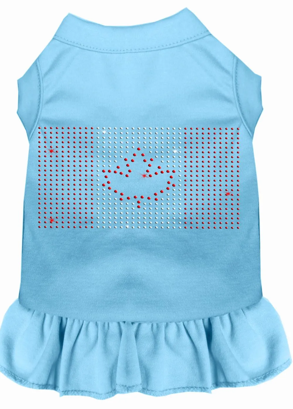 Rhinestone Canadian Flag Dress Baby Blue Med (12)