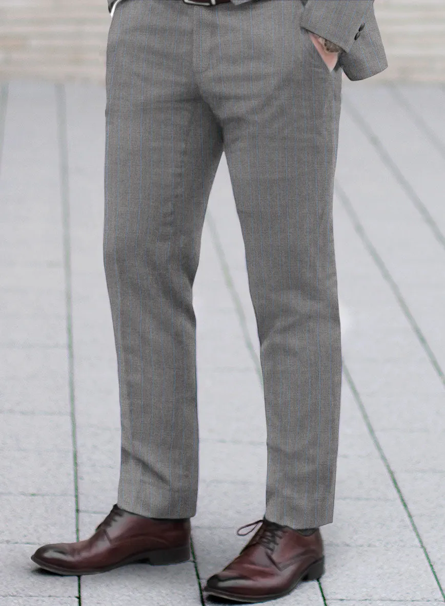 Scabal Cosmopolitan Stripe Gray Wool Pants