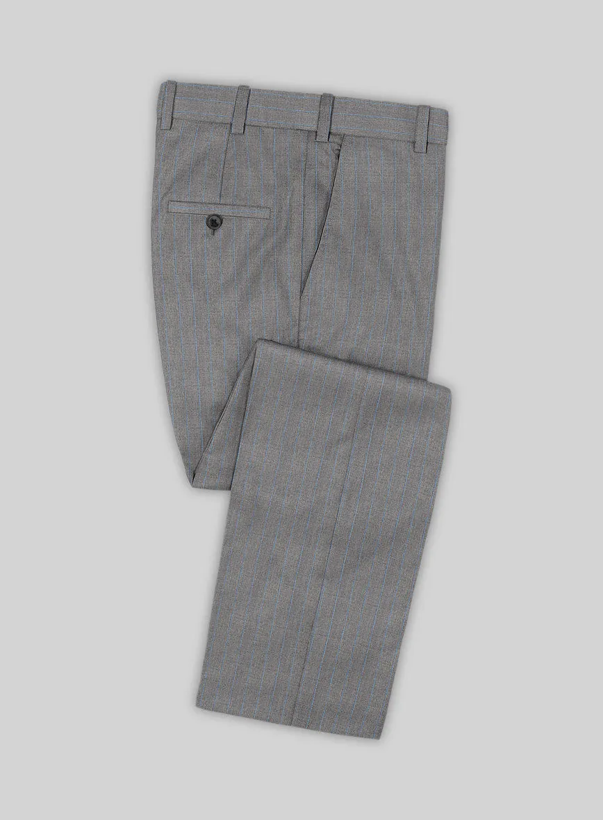 Scabal Cosmopolitan Stripe Gray Wool Pants