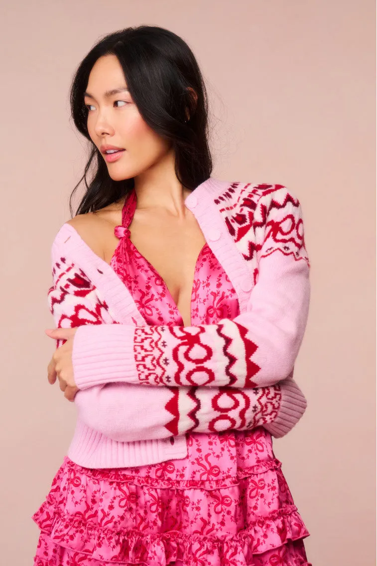 Shantae Wool Knit Cardigan - CHERRY JUBILEE