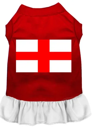 St. Georges Cross Screen Print Dress Red With White Sm (10)