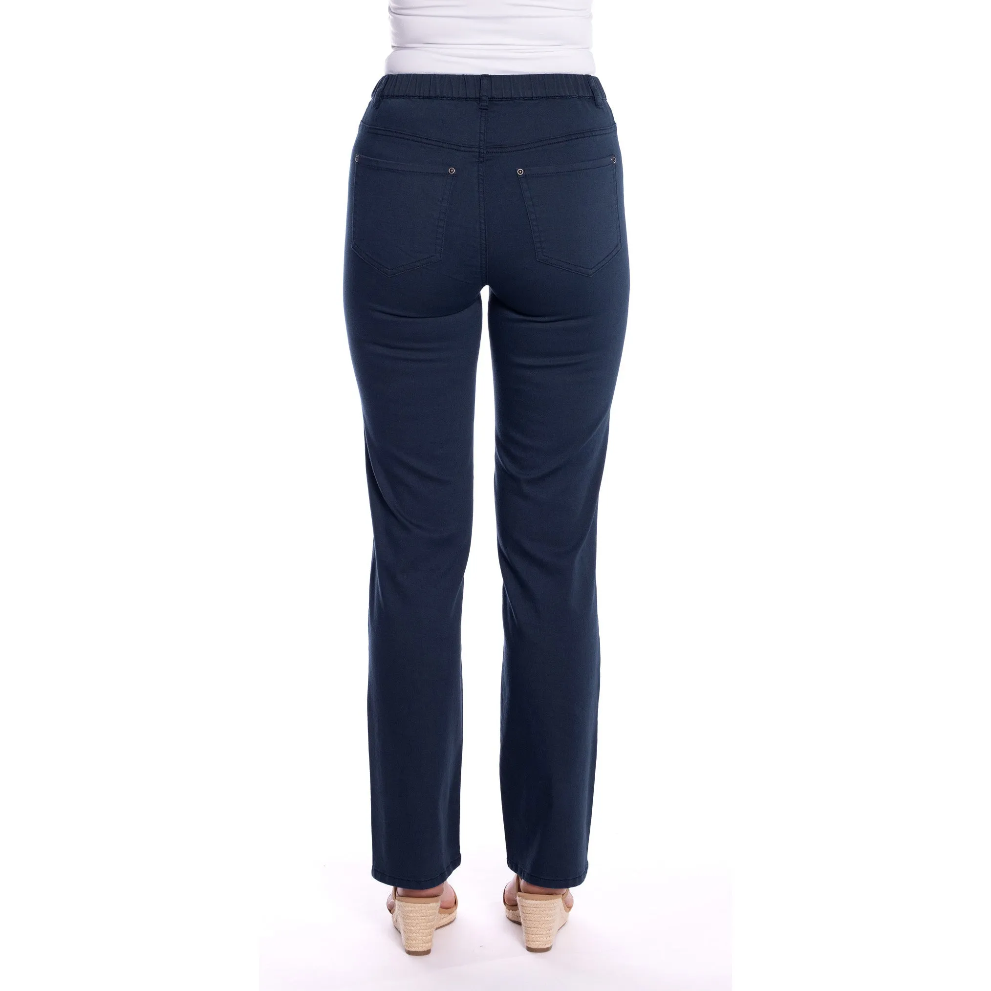 Straight Leg Coloured Jeans by  Café Latte - Navy