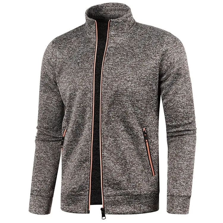 Stylish Cashmere Men's Long Sleeves Zipper Sweatshirt - SF1553