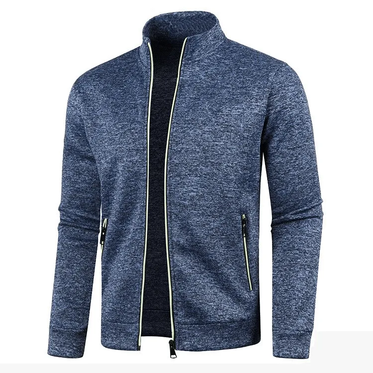 Stylish Cashmere Men's Long Sleeves Zipper Sweatshirt - SF1553