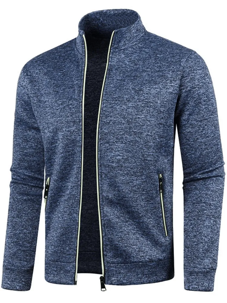 Stylish Cashmere Men's Long Sleeves Zipper Sweatshirt - SF1553