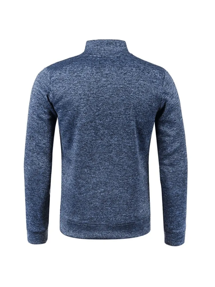 Stylish Cashmere Men's Long Sleeves Zipper Sweatshirt - SF1553