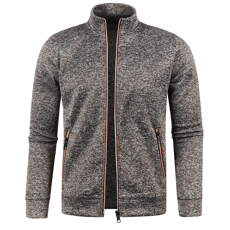 Stylish Cashmere Men's Long Sleeves Zipper Sweatshirt - SF1553