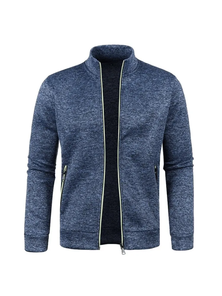 Stylish Cashmere Men's Long Sleeves Zipper Sweatshirt - SF1553