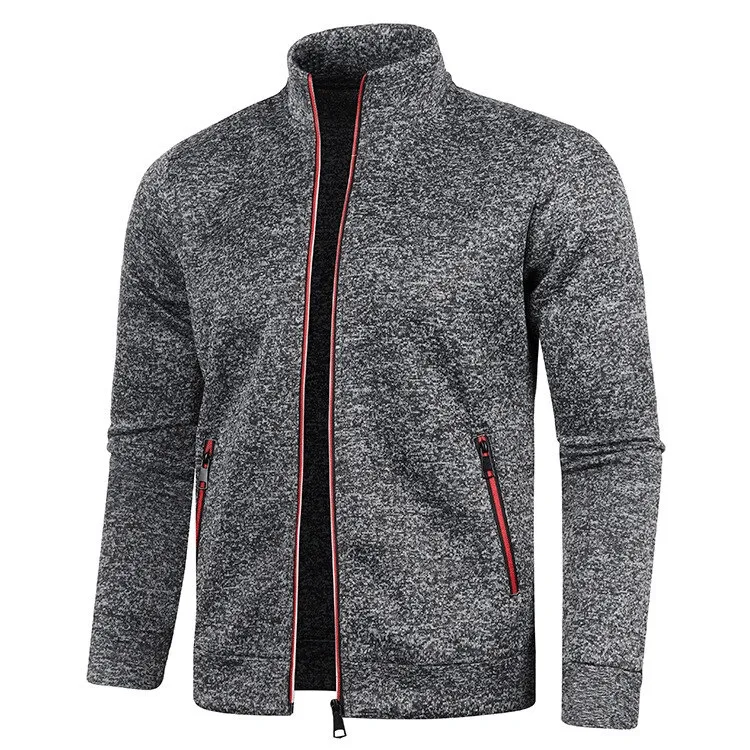 Stylish Cashmere Men's Long Sleeves Zipper Sweatshirt - SF1553