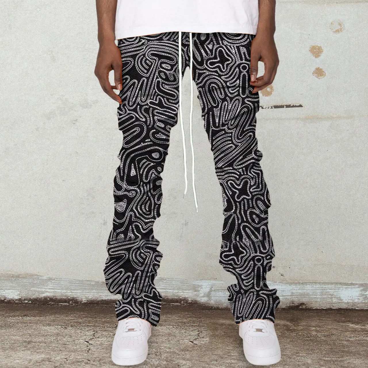 Trendy brand artistic casual printed trousers