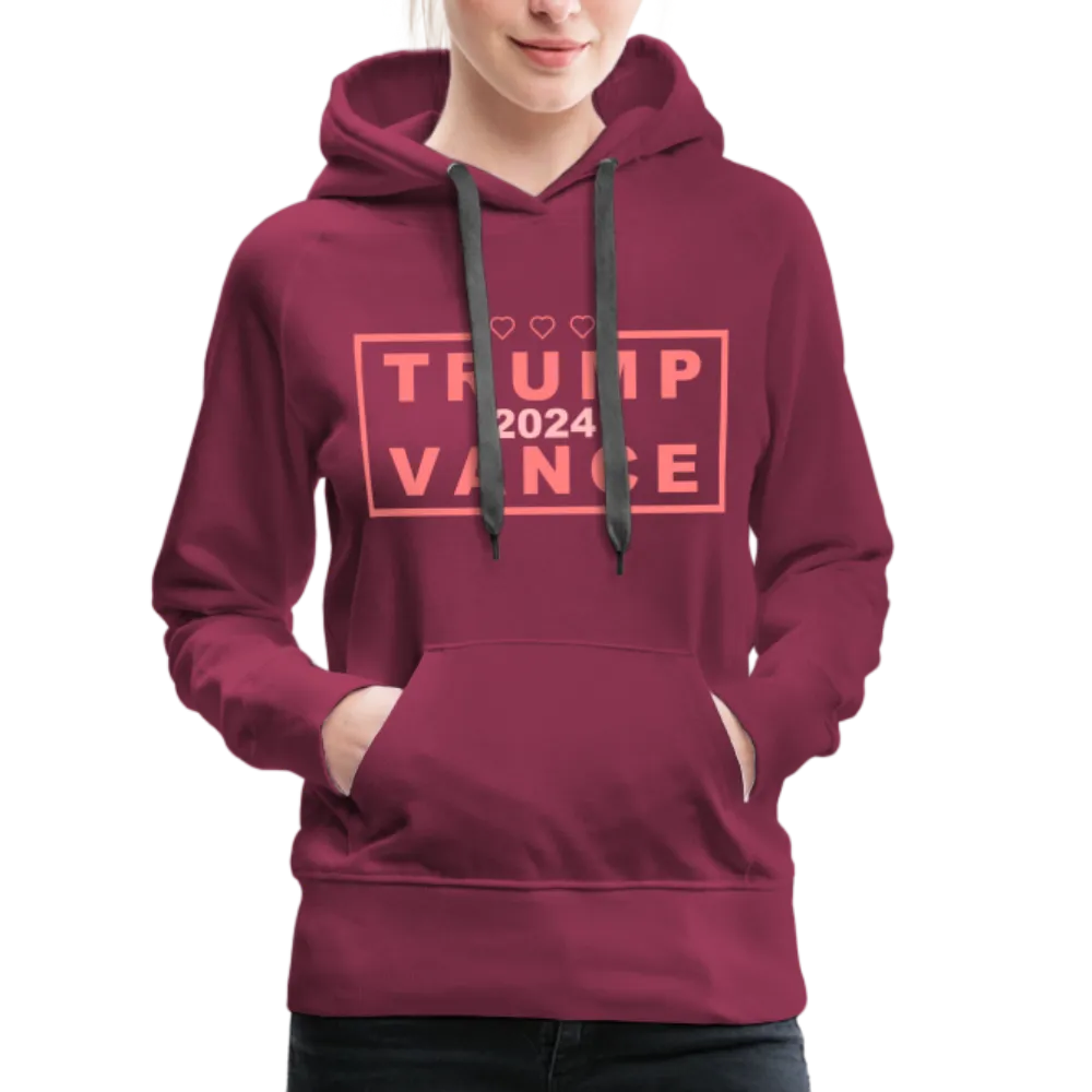 Trump Vance 2024 Women’s Premium Hoodie (Pink Letters)