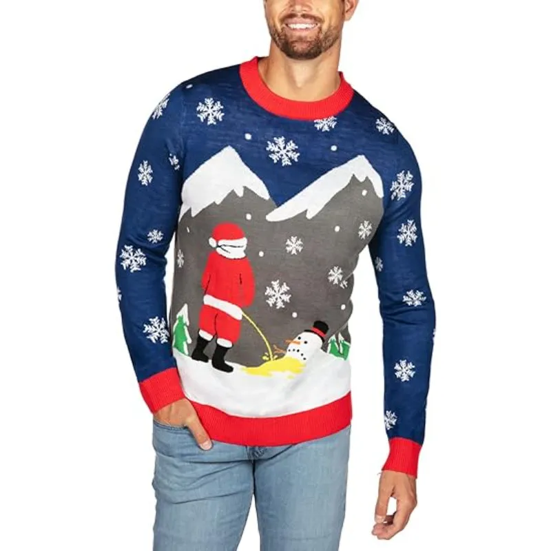 Whimsical and Funny Holiday Pullover Sweater for Christmas Festivities