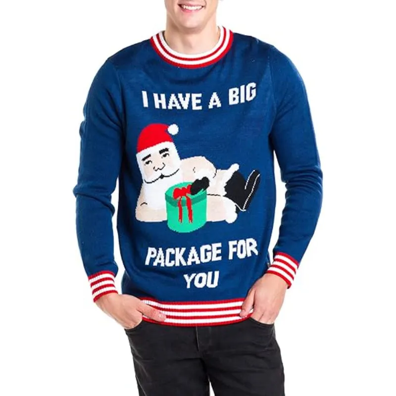 Whimsical and Funny Holiday Pullover Sweater for Christmas Festivities