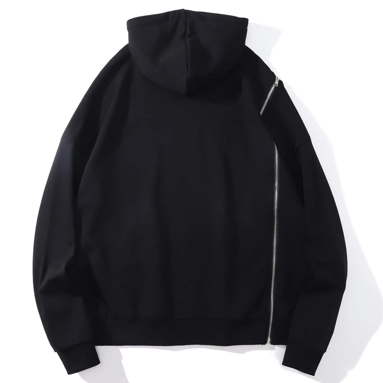 WLS Side Zipper Embroidered Alphabet Tassels Oversized Hoodie