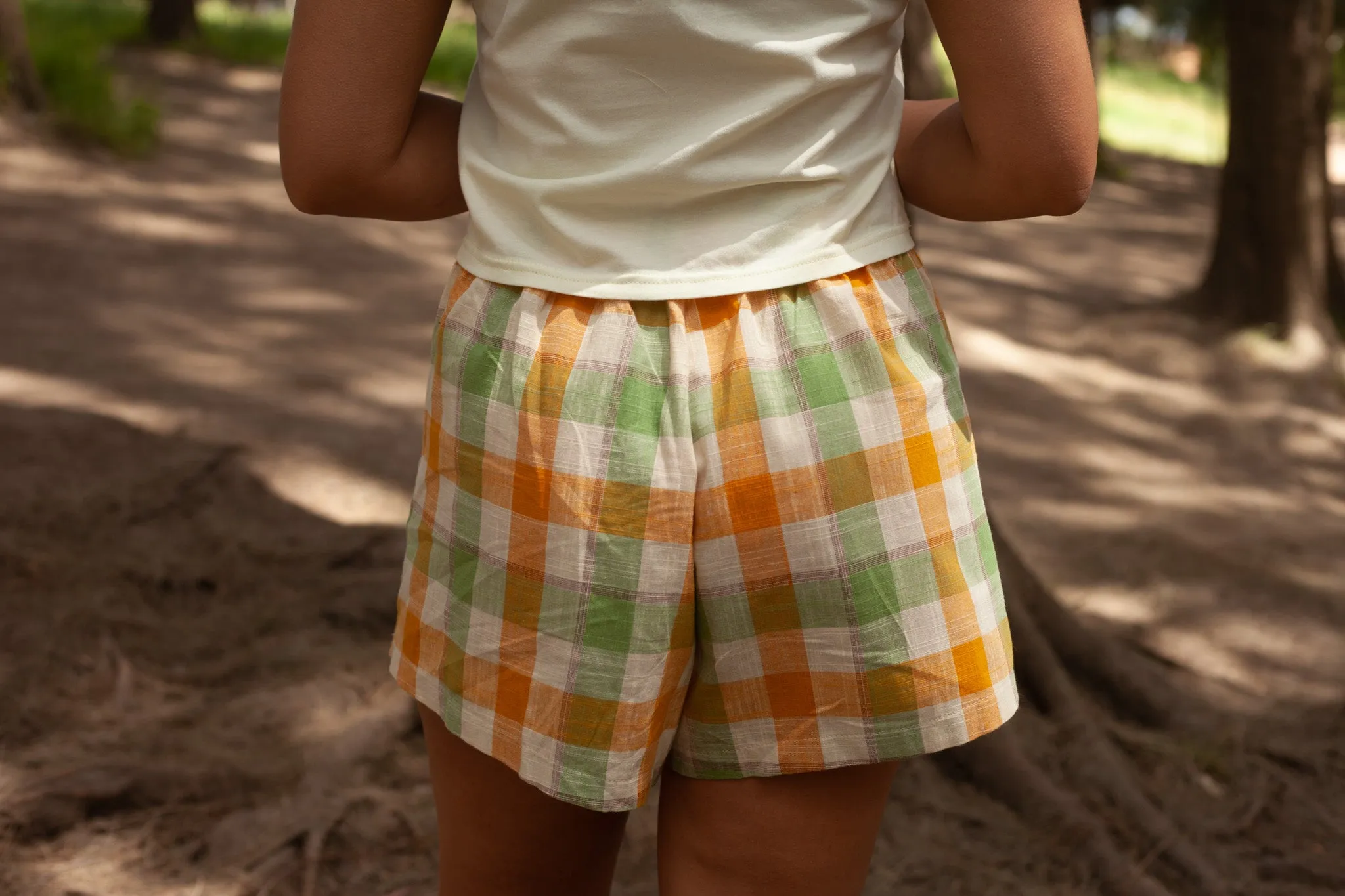 Yellow Green Gingham Culottes