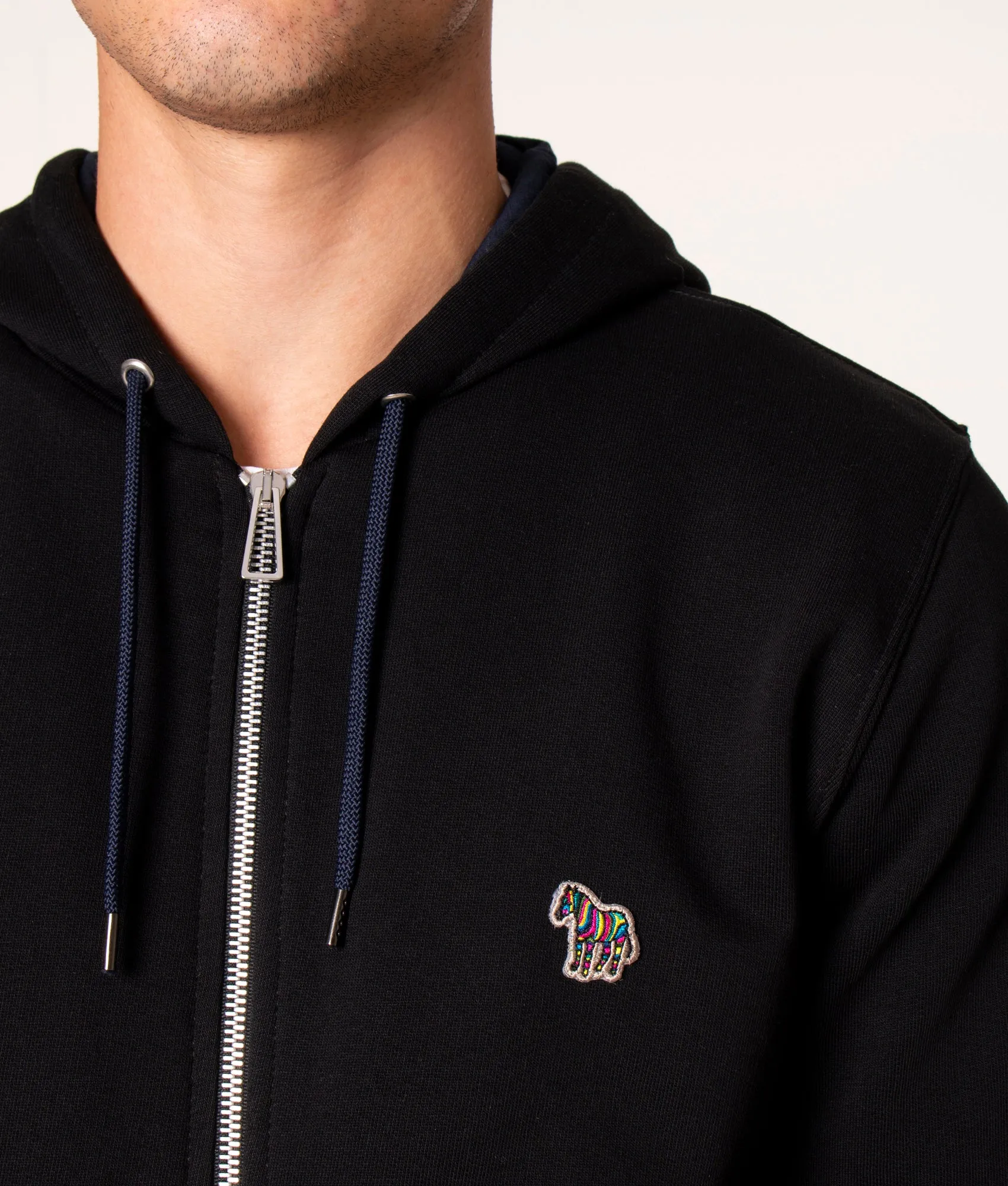 Zip Through Zebra Logo Hoodie